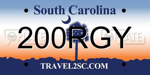 200RGY South Carolina License Plate