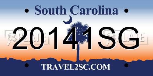 20141SG South Carolina License Plate