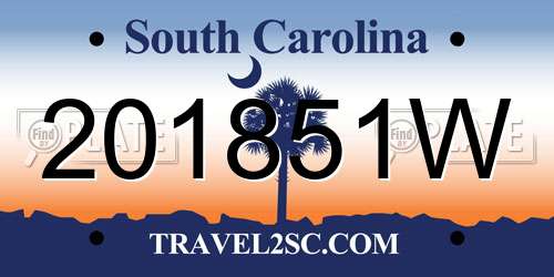 201851W South Carolina License Plate
