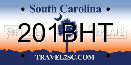 201BHT South Carolina License Plate