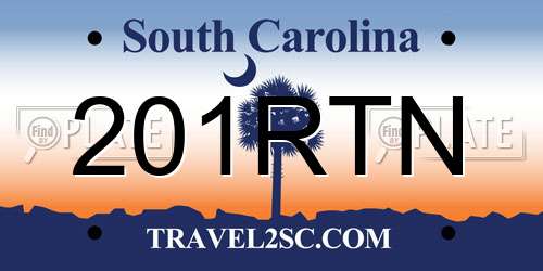 201RTN South Carolina License Plate