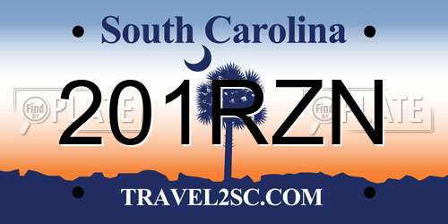201RZN South Carolina License Plate