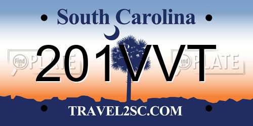 201VVT South Carolina License Plate