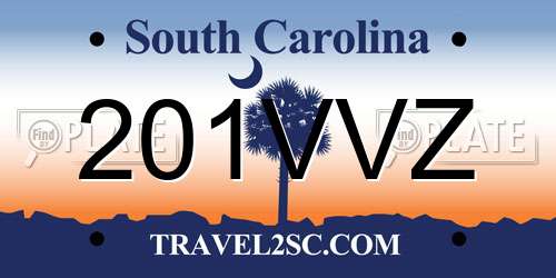 201VVZ South Carolina License Plate