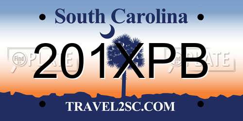 201XPB South Carolina License Plate