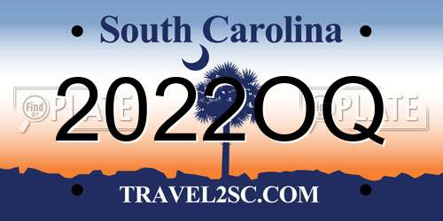 2022OQ South Carolina License Plate