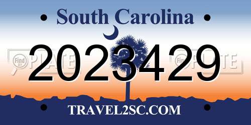 2023429 South Carolina License Plate