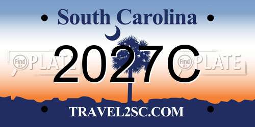 2027C South Carolina License Plate
