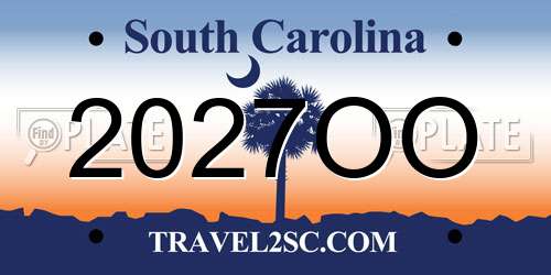 2027OO South Carolina License Plate