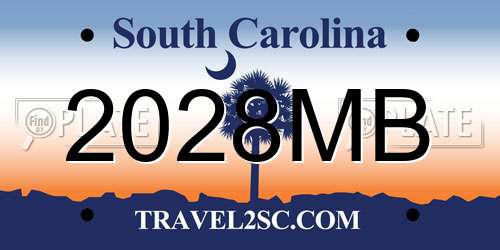 2028MB South Carolina License Plate