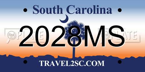 2028MS South Carolina License Plate