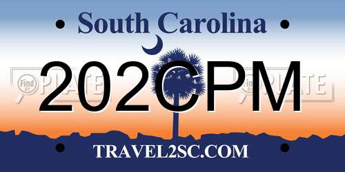 202CPM South Carolina License Plate