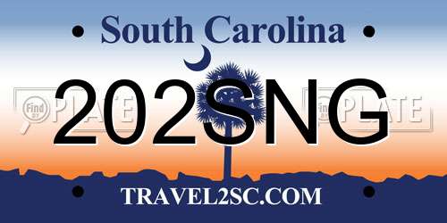 202SNG South Carolina License Plate
