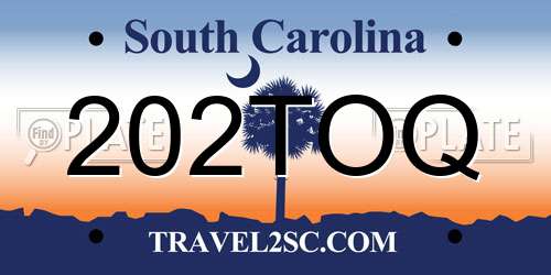 202TOQ South Carolina License Plate