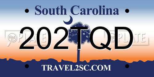 202TQD South Carolina License Plate