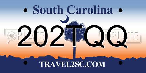 202TQQ South Carolina License Plate