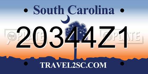 20344Z1 South Carolina License Plate