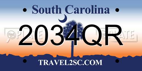 2034QR South Carolina License Plate
