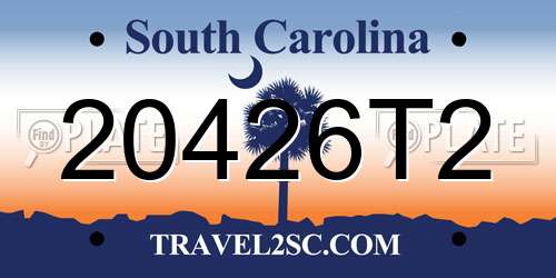 20426T2 South Carolina License Plate