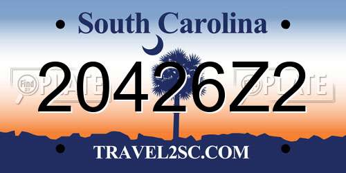 20426Z2 South Carolina License Plate