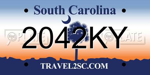 2042KY South Carolina License Plate