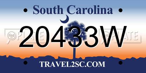 20433W South Carolina License Plate