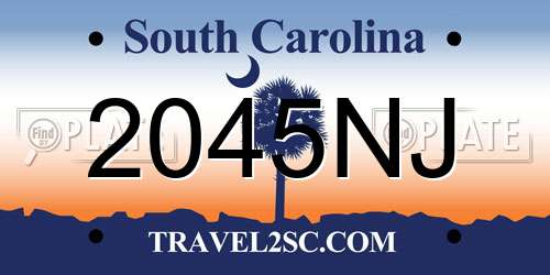 2045NJ South Carolina License Plate