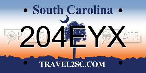 204EYX South Carolina License Plate
