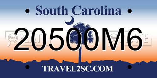 20500M6 South Carolina License Plate