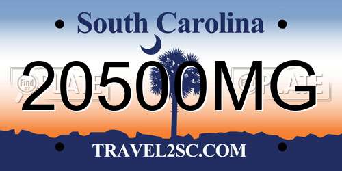 20500MG South Carolina License Plate