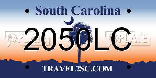 2050LC South Carolina License Plate