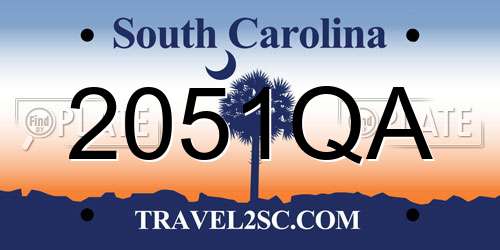 2051QA South Carolina License Plate