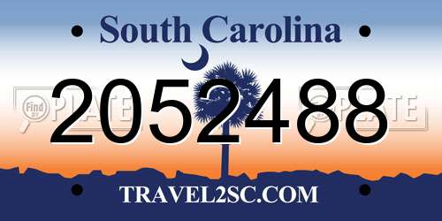 2052488 South Carolina License Plate