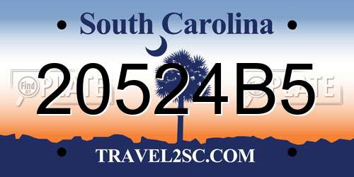 20524B5 South Carolina License Plate