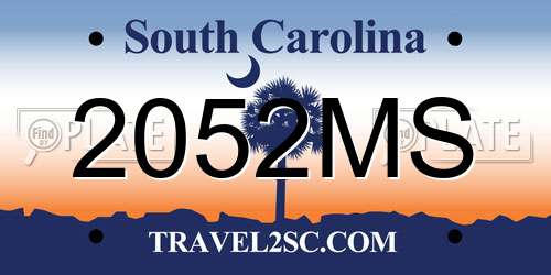 2052MS South Carolina License Plate