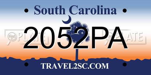 2052PA South Carolina License Plate