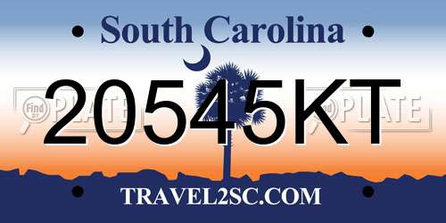 20545KT South Carolina License Plate