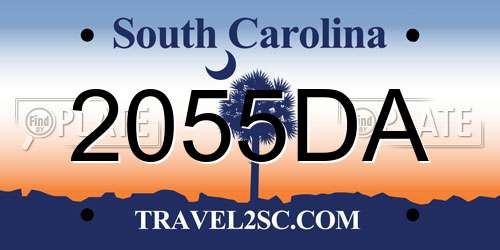 2055DA South Carolina License Plate
