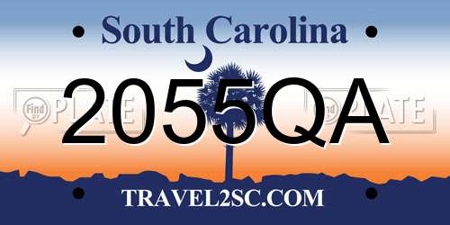 2055QA South Carolina License Plate