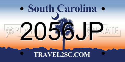 2056JP South Carolina License Plate