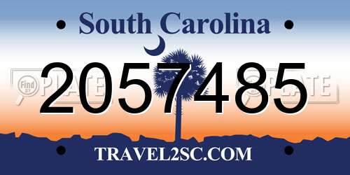 2057485 South Carolina License Plate