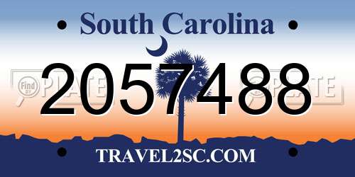 2057488 South Carolina License Plate