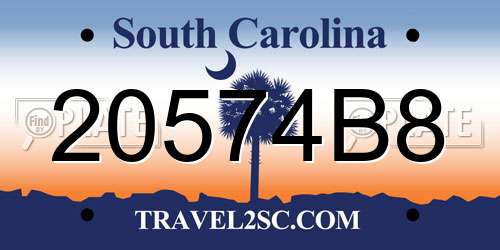 20574B8 South Carolina License Plate