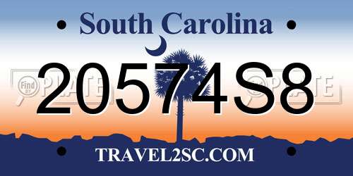 20574S8 South Carolina License Plate