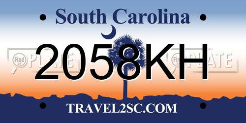 2058KH South Carolina License Plate