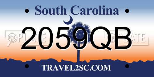 2059QB South Carolina License Plate