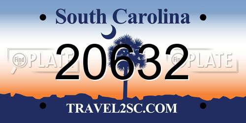 20632 South Carolina License Plate