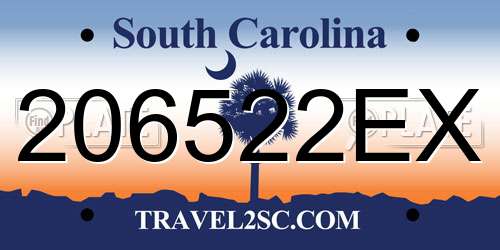 206522EX South Carolina License Plate