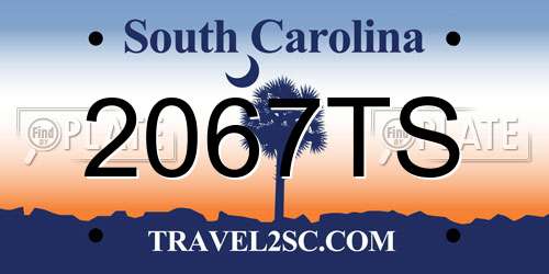 2067TS South Carolina License Plate