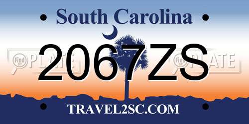 2067ZS South Carolina License Plate